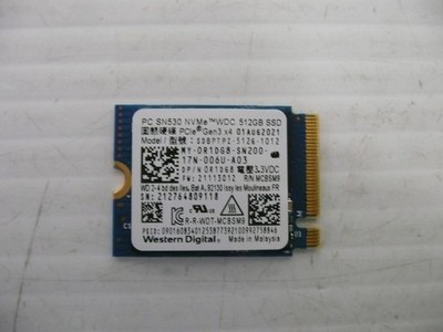 Western Digital SN530 512GB 2230 M.2 PCIe NVMe SSD - 93% Health