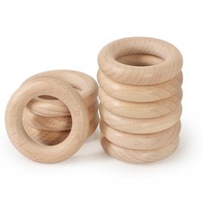 10 Pcs 2 Inch Unfinished Wooden Rings Macrame Circles for Home Party Decor