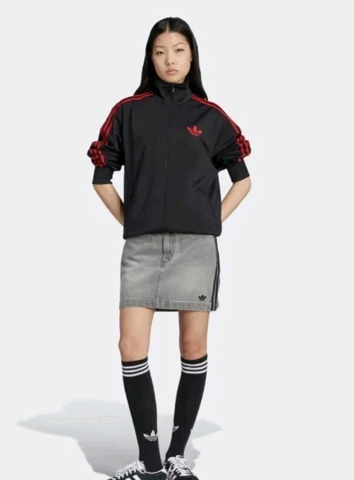 Adidas Adicolor 3 Rayas Denim Mini Falda 2 Nueva Con Etiquetas 100% Auténtica Foto 3 de 4