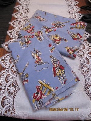 VTG Cowboy Fabric 2 Pieces 22'' wide