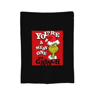 A Mean One Mr Grinch Merry Christmas Holiday Fleece Blanket