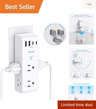 Surge Protector Outlet Extender - with Rotating Plug, 6 AC Multi Plug Outlet ...