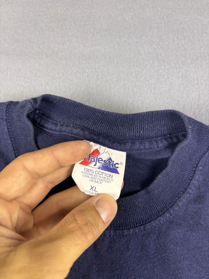 Vintage New England Revolution Shirt Size XL Blue MLS Soccer Mike Burns #4  - Image 3 of 4