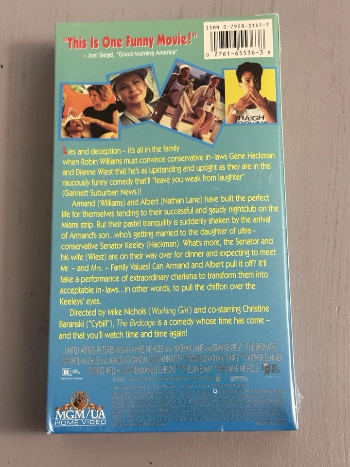 The Bird Cage VHS New Sealed Robin Williams Gene Hackman Nathan Lake 1996 - Image 2 of 4