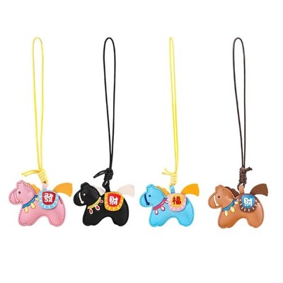 Modern Lucky Horse Keychain Soft Touch PU Material Suitable For Travel Gifts