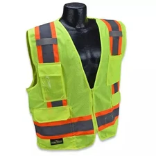 2 pcs Radians SV6 Radwear Hi-Viz Green Class 2 Safety Vest, X-L