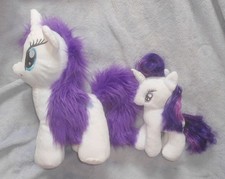 MY LITTLE PONY RARITY 12" Furry Fuzzy  5" Fiber Hair Plush Lot NEW without Tags