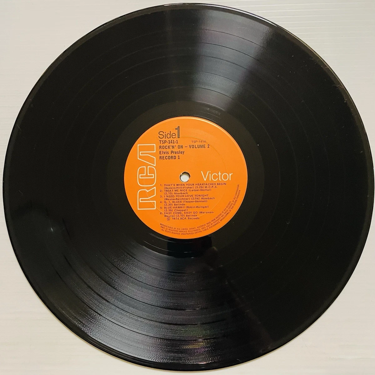 Elvis Presley Rock N On Volume 2 Vinyl Record 2x 12” 33 RPM TSP-141 RCA 1974