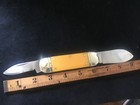 Vintage NEW Canyon Creek Cutlery Sun Fish Elephant Toenail Pocket Knife YELLOW — photo 3