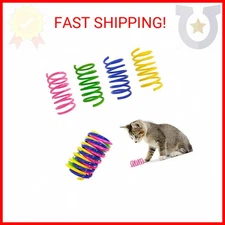 YULOYI Cat Spring Toys 30 Packs, Plastic Colorful Springs Cat Toys for Cat Kitte