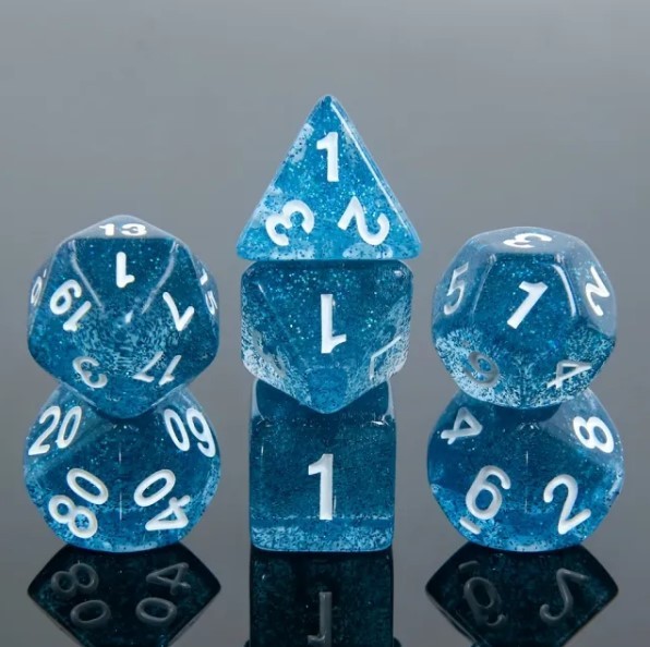 Наборы акриловых HD-кубиков Galactic Dice - Набор из 7 кубиков Dodger Blue