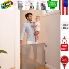 Easy Install Retractable Baby Gate 33" x 55" - Ultimate Child  Pet Safety