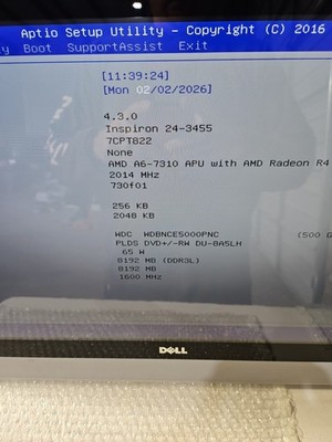 Dell Inspiron AIO 24-3455 24'' AMD A6-7310 2.0GHz 16GB RAM 500 HDD AMD NO OS Good