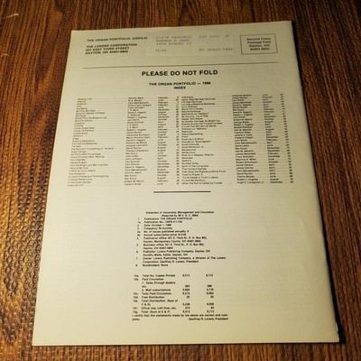 The Organ Portfolio Magazine Dec 1988 Vol 52 No 2 Church Organist