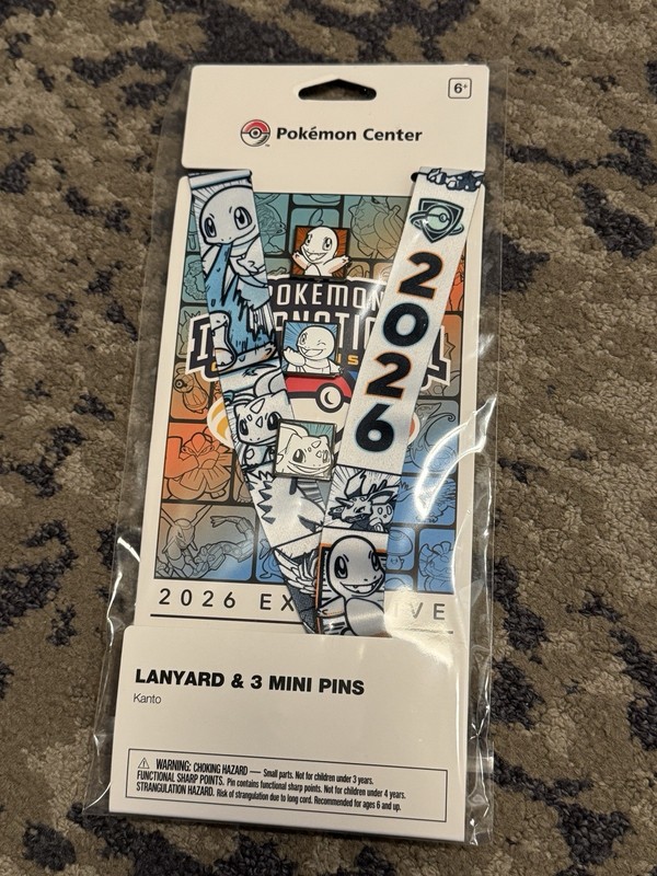 Pokémon Center 2026 NAIC International Championships Lanyard and Pins Exclusive