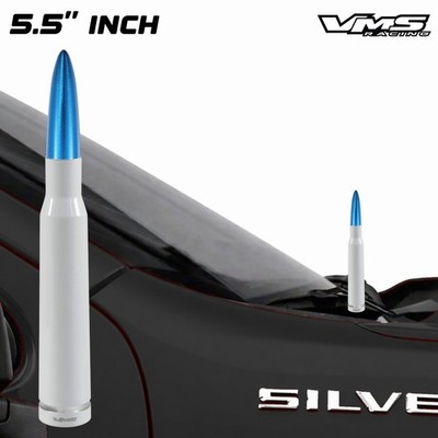 50 CAL CALIBER BULLET ANTI THEFT COPPER COIL ANTENNA CHEVY SILVERADO WHITE BLUE