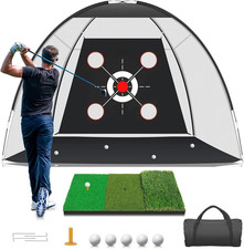 Golf Net with Practice Mat,Golf Hitting Aid Nets 10X7Ft for Backyard Driving Chi