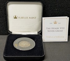 Henry VIII Silver Groat Second Coinage (1526 1544) Laker Bust D Boxed COA