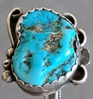 VINTAGE Native American Sterling Silver Turquoise Nugget Ring size 8 Handmade