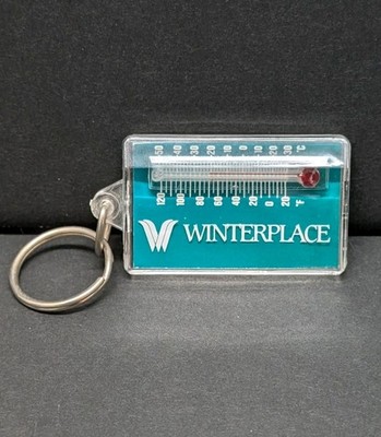 Vintage WINTERPLACE Advertising Keychain Chill Factor Thermometer West Virginia