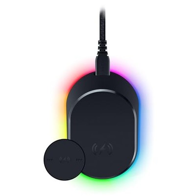 RAZER MOUSE DOCK PRO WITH WIRELESS CHARGING PUCK MAGNETIC WIRELESS CHARGING