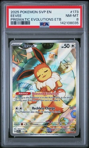 2025 POKEMON SVP EN-SV BSP | PRISMATIC EVOLUTIONS ETB EEVEE 173 PSA 8