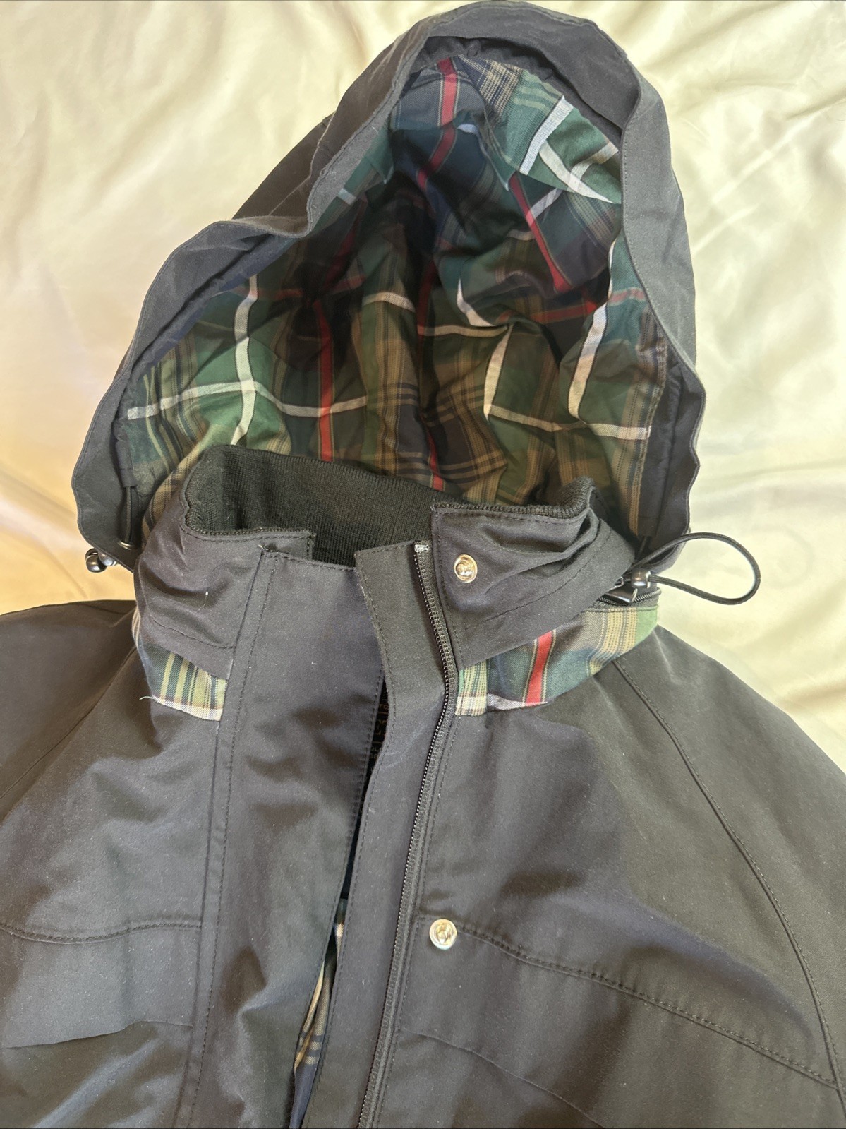 Woman's Pendleton Rain Jacket Medium Black Hooded… - image 18