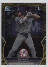 2023 Bowman Draft Chrome Yellow Lunar Crater Refractor 75/75 Roc Riggio 1g1m