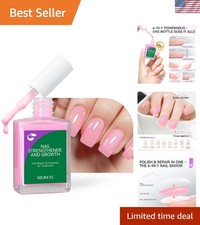 6 in 1 Pink Nail Ridge Filler Strengthener Gel - Natural Hardener for Growth