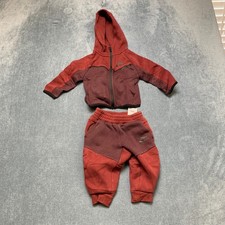 Nike Fleece Tracksuit Toddler 2T Two Tone Red Athletic Elastic Waist Tapered Leg
