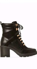 Just fab Women Edde Lace-Up Bootie Size 9 Bla...