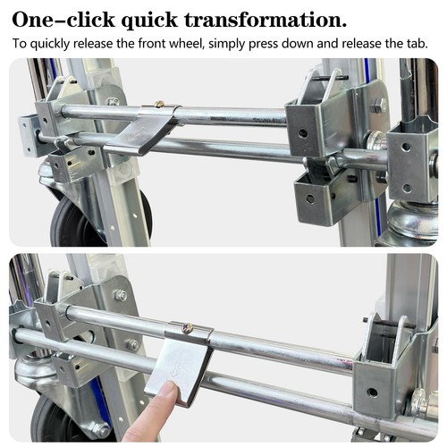 Convertible Hand Truck Dolly Cart with Wheels Heavy Duty/with 4 Wheels&Brakes... - Picture 6 of 8