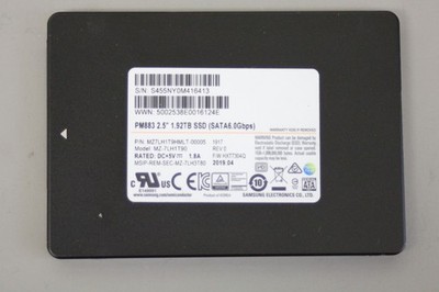 Samsung PM883 1.92TB 2.5 Inch SSD SATA 6.0Gbps Solid State Drive MZ-7LH1T90