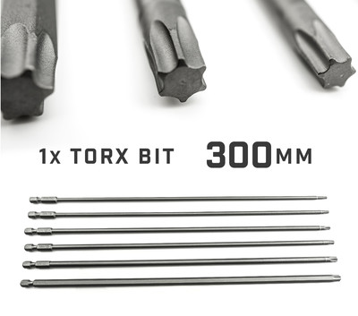 TX Langbit wahlw. T10, T15, T20, T25, T30, T40 (1/4'' Bit, 300mm lang) für TORX