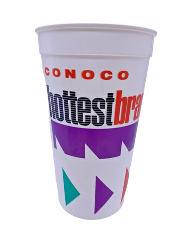 Vintage Conoco Cup Tall 32 Oz Refillable Gas Station Advertising 80s 90s