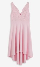 Vokuhila-Kleid mit Spitze Gr. 40/42 Kristallrosa Abend-Party-Cocktailkleid Neu*