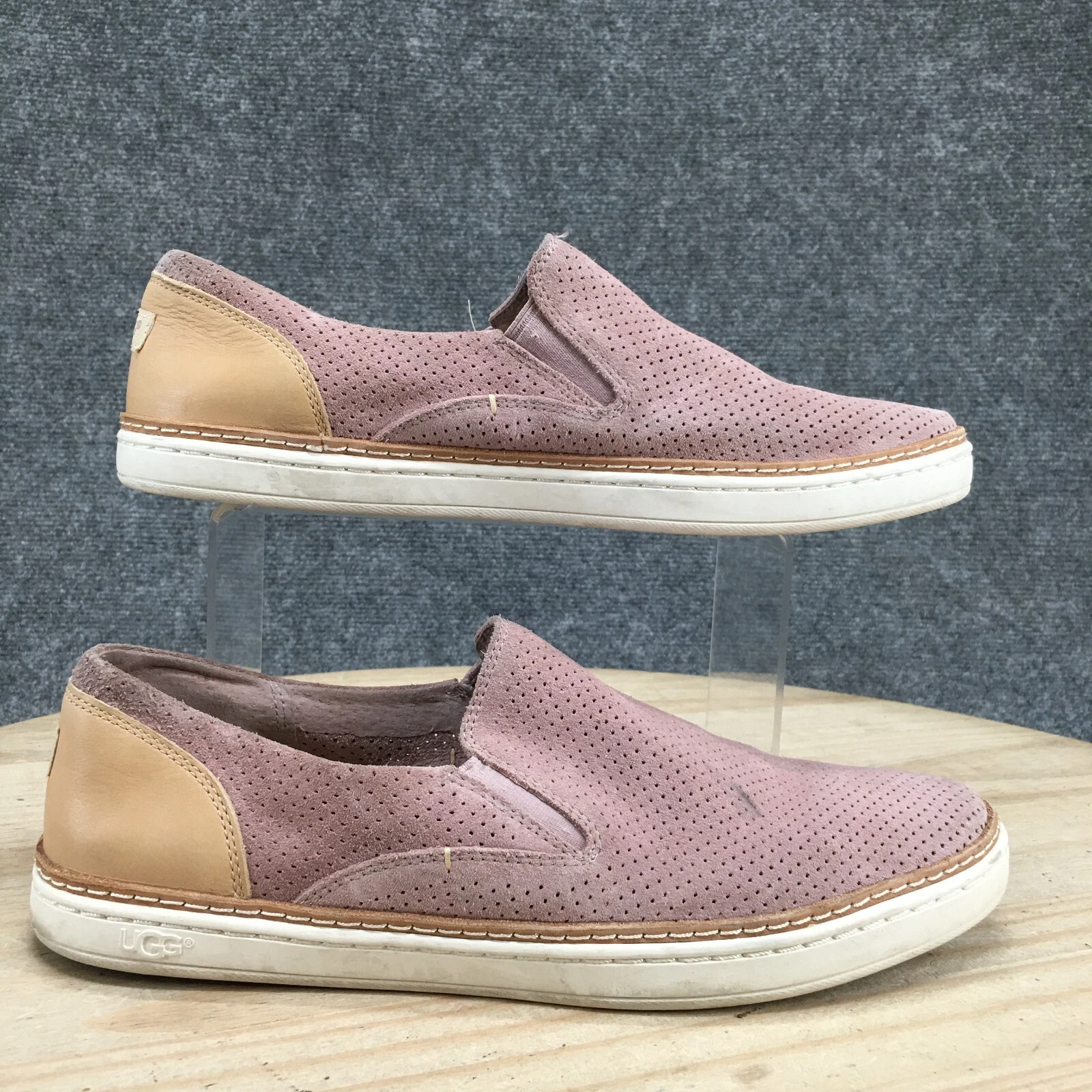 Sneakers UGG Donna 9 Rosa Adley Forate Slip On Trainer Scamoscio Casual 1018375