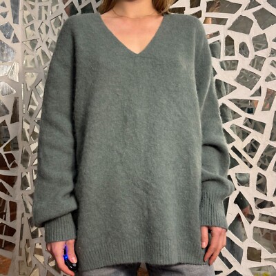 ARKET Alpaca Merino Stretch Sweater Jumper Oversize V-Neck Knitwear M sz 