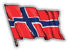 Norway Flag Sketch Car Bumper Sticker Decal