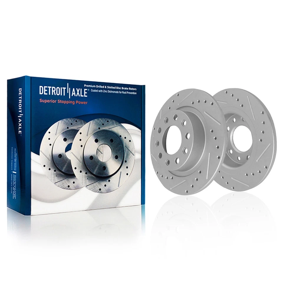 4pc Front Rear Drilled Slotted Brake Rotors for 2013 2014 2015 2016 Dodge Dart - Image 4 of 4