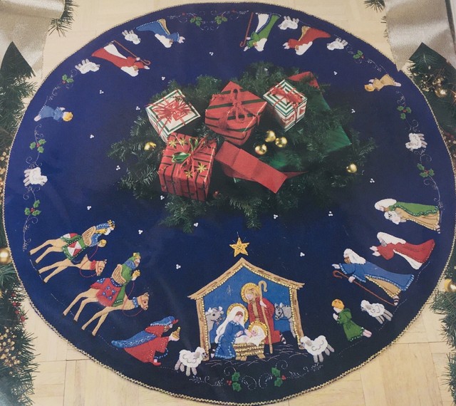bucilla nativity tree skirt