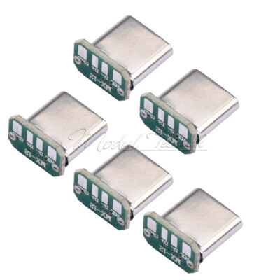 5PCS Type-C USB-C Male Head 5V 16pin USB C Connector Port Vertical Jack Board