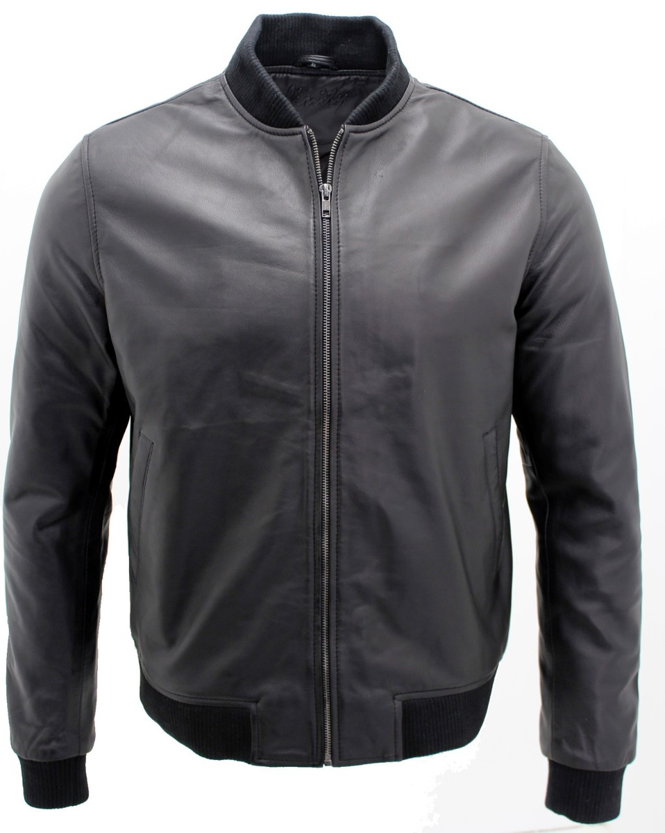 Chaqueta de piel para hombre marrón