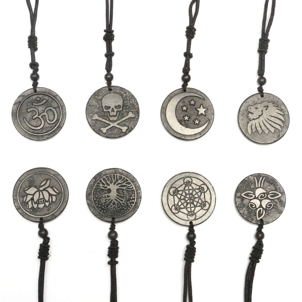 Naturesupplies Shungite Pendant Circle 5cm Necklace, Rich In Fullerenes - Foto 3