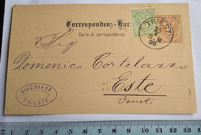 TRIEST 1890 '' CIUS BAKOF '' WEINHÄNDLER SENDET AUTOGRAMMNACHRICHT .