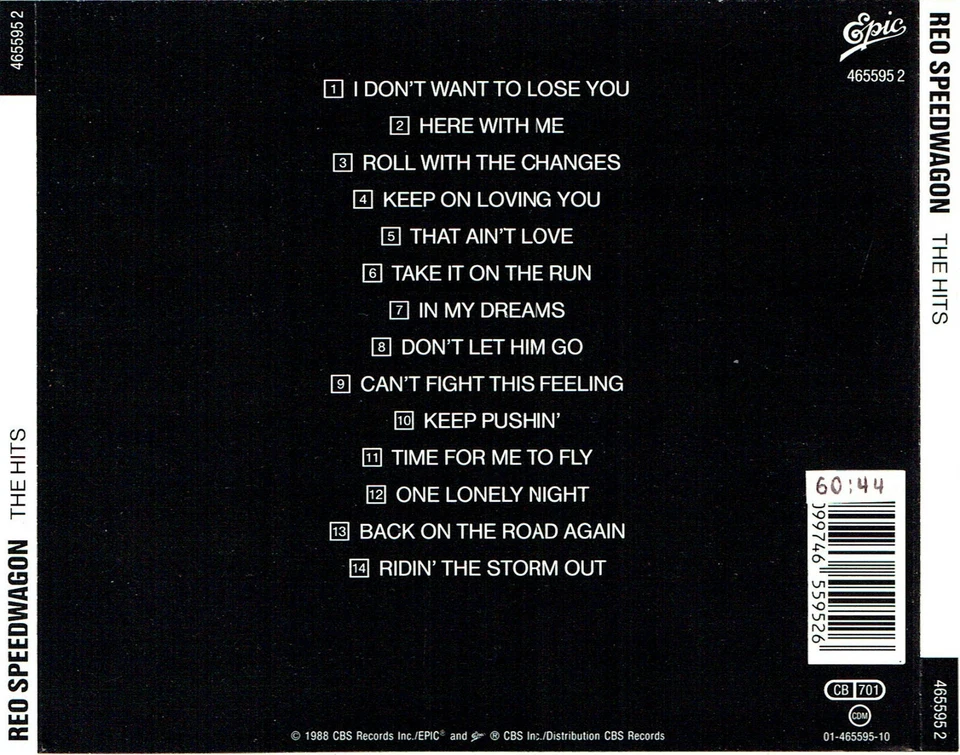 (CD) REO Speedwagon - The Hits - Take It On The Run, Keep On Loving You, u.a. - Bild 2 von 2