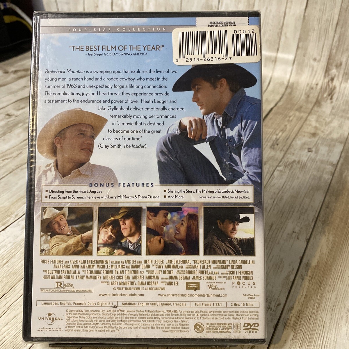 Brokeback Mountain (DVD, 2006, Full Frame) New 25192631627|