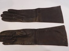  DESIGNER LADIES BROWN LEATHER DRESS GLOVES NYLON LINING SIZE 6.5