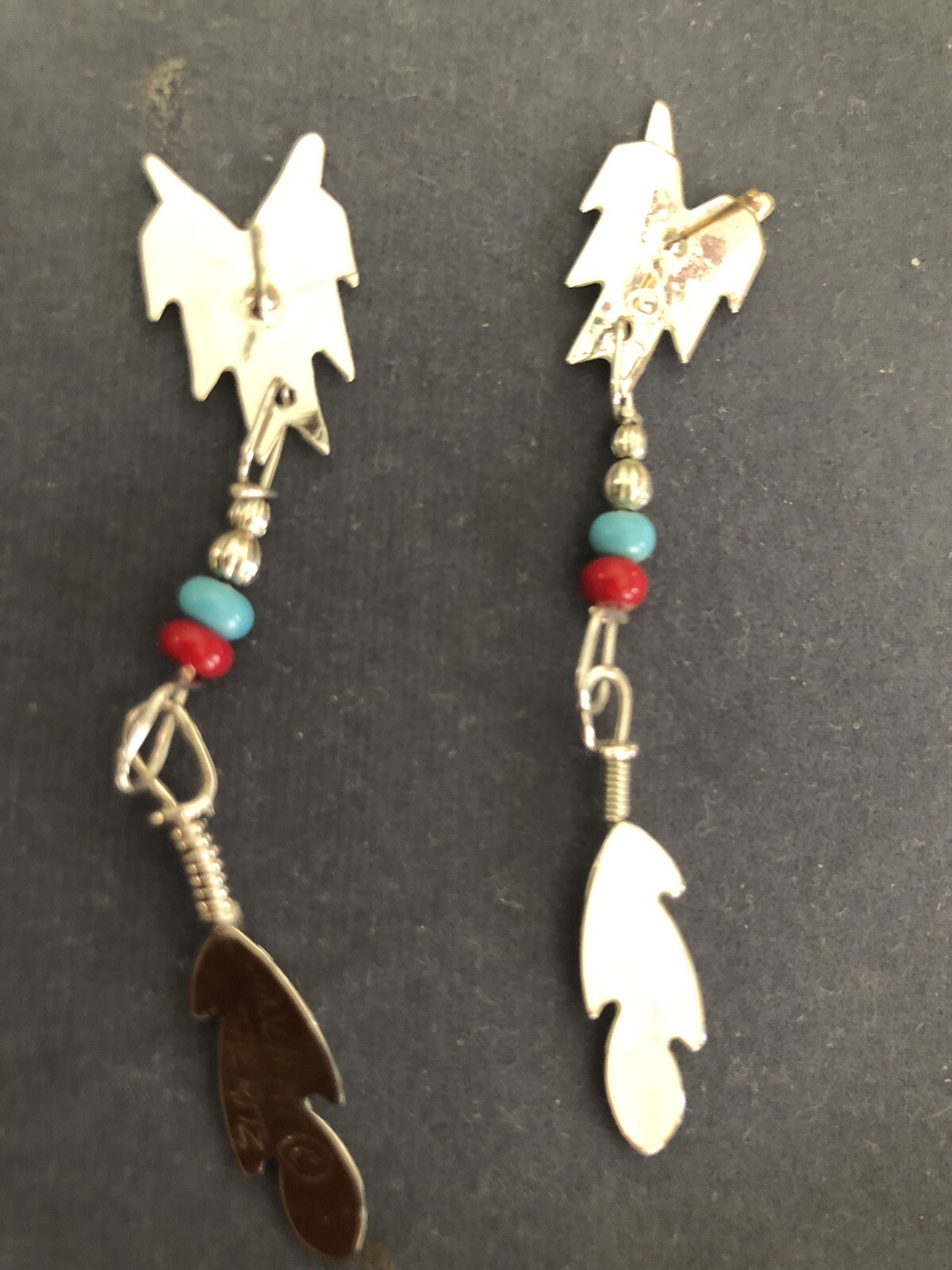 Lunch At The Ritz FEATHER SANACK post Earrings; HAND SIGNED & RARE!