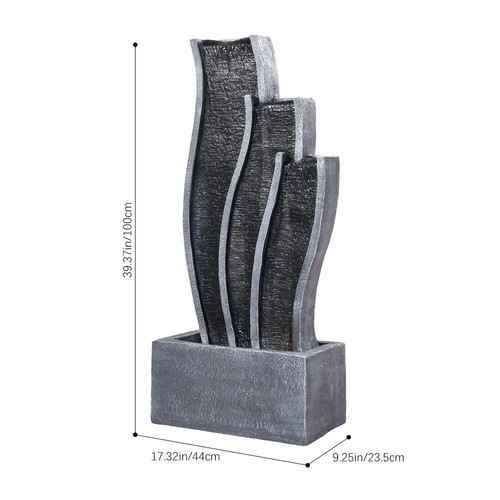 Garden Fountain Water Feature LED Lights Indoor Outdoor Polyresin Statues Decor - Picture 16 of 19